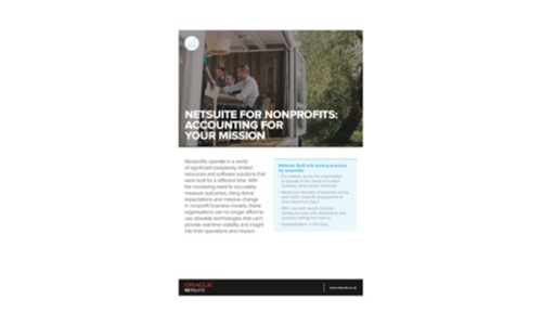 NetSuite for Nonprofits, Accounting for your Mission