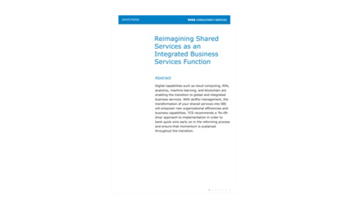 Reimagining Shared Services as an Integrated Business Services (IBS) Function